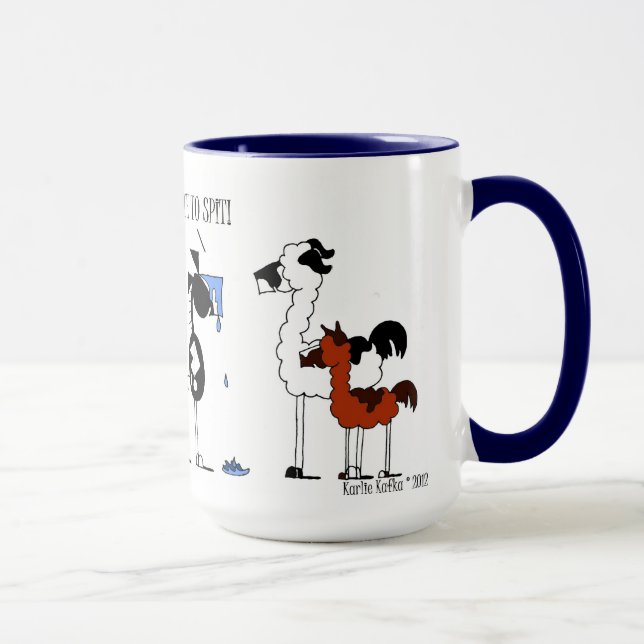Mug Bande dessinée drôle de cheval et de lama (Droite)