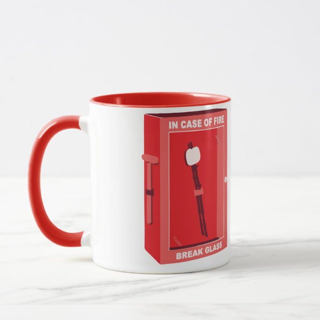 Mug Bande dessinée drôle de guimauve - en cas de feu (Gauche)