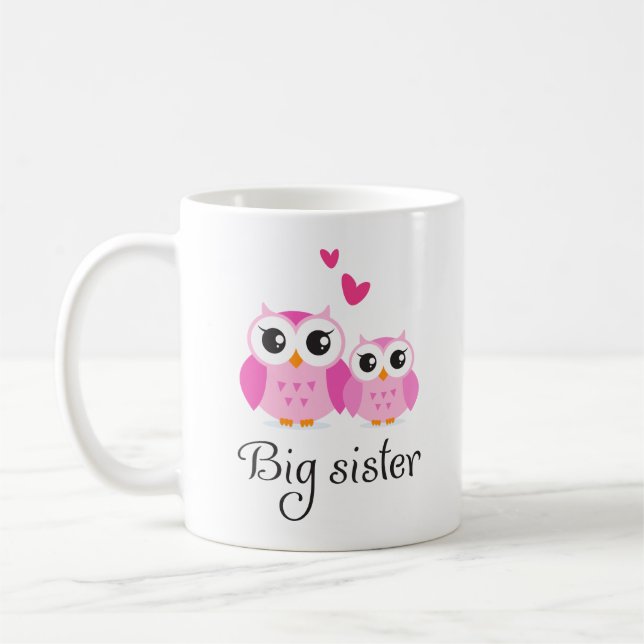 Mug Bande dessinée mignonne de petite soeur de grande (Gauche)