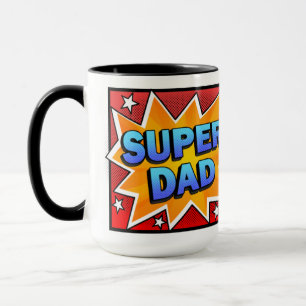 Mug Bande dessinée Super Papa Photo Enfants