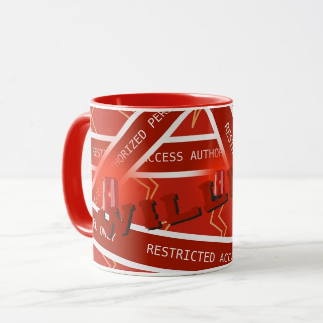 Mug Bande rouge Sécurité électrique pour les construct (Devant gauche)