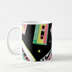 Mug Bandes audio rétro, style motif des années 80.