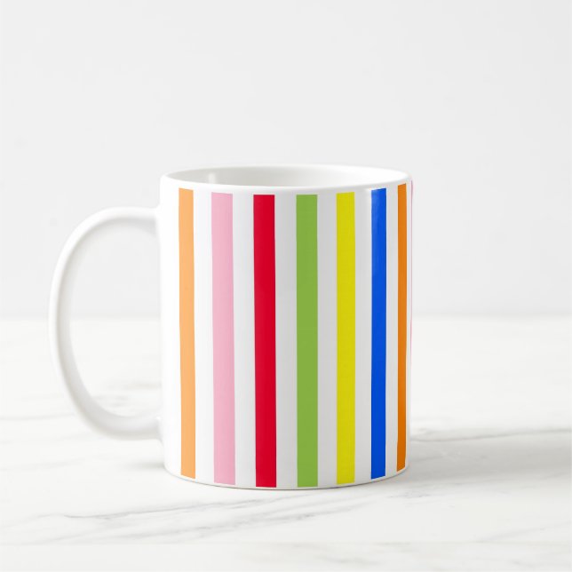 Mug Bandes de bonbons multicolores (Gauche)