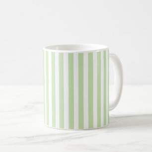 Mug Bandes de bonbons vert pâle et blanc