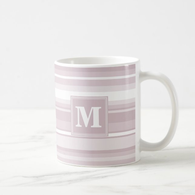 Mug Bandes de quartz roses monogrammes (Droite)