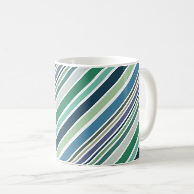 Mug Bandes diagonales colorées (Devant droit)