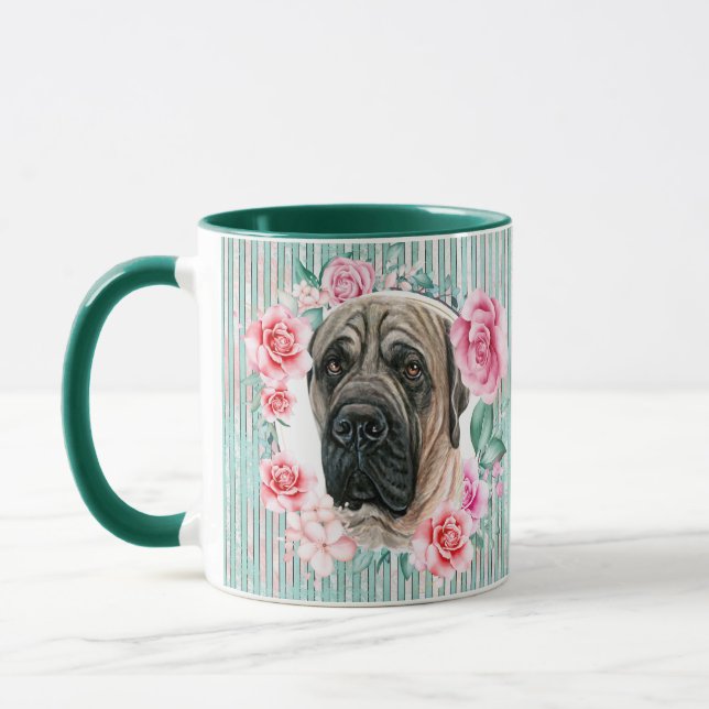 Mug Bandes d'illustration de l'aquarelle Mastiff Dog (Gauche)