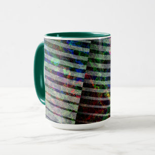 Mug Bandes étranges et rayures colorées, avec écrêtage