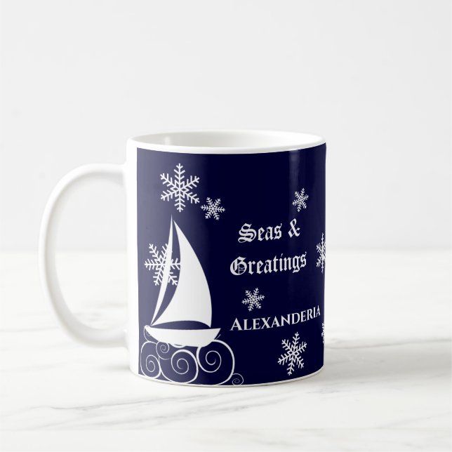 Mug Bandes modernes Black White Gold (Gauche)