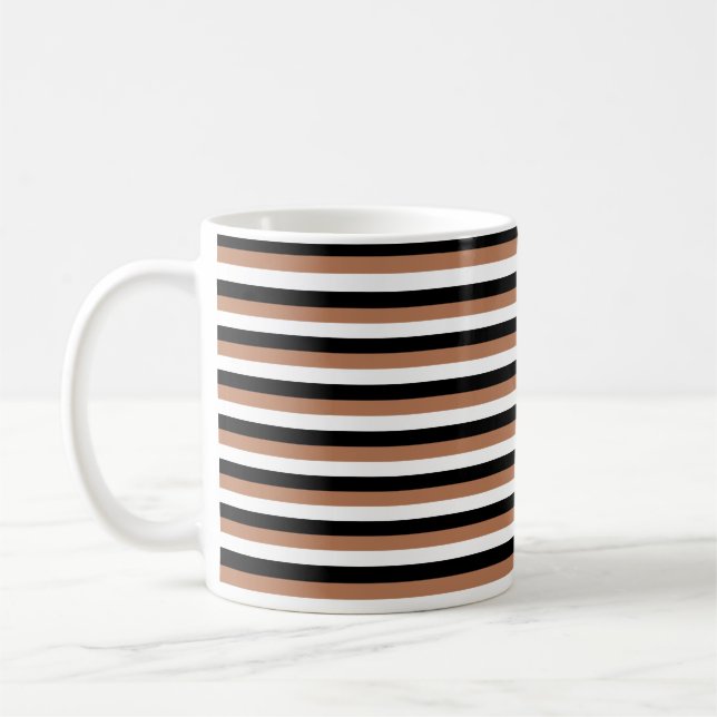 Mug Bandes noires, Brown et blanches (Gauche)
