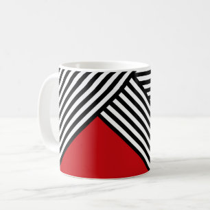 Mug Bandes noires et blanches avec triangle rouge