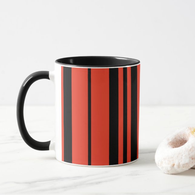 Mug Bandes noires orange (Avec donut)