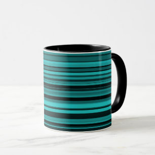 Mug Bandes noires turquoises