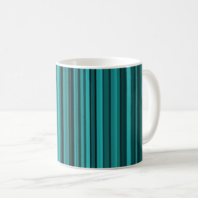 Mug Bandes noires turquoises (Devant droit)