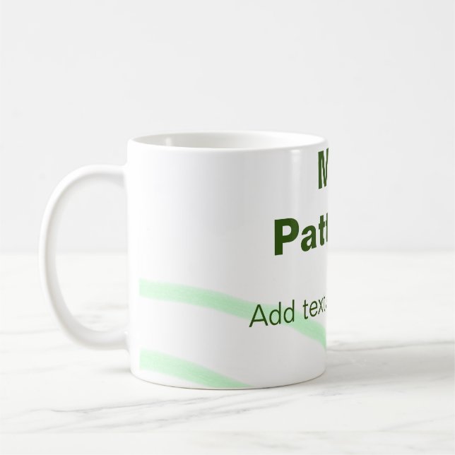 Mug Bandes orange vertes ajouter le nom message texte  (Gauche)
