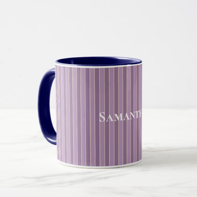 Mug Bandes pourpres Chic (Devant gauche)
