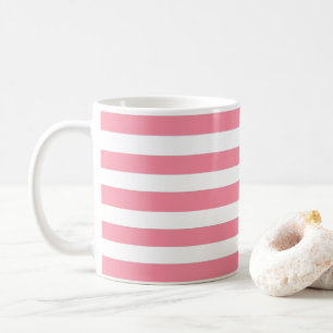 Mug Bandes roses et blanches douces