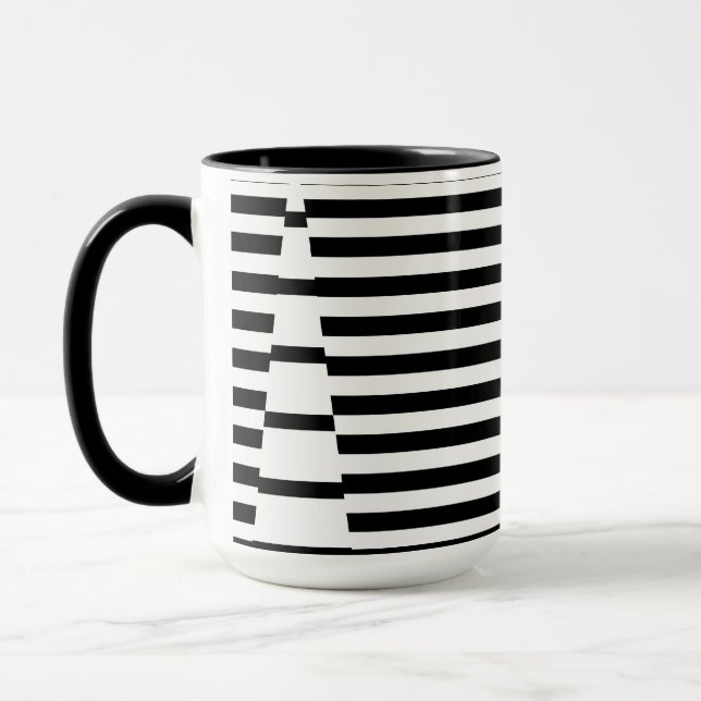 Mug Bandes sur bandes en noir et blanc (Gauche)