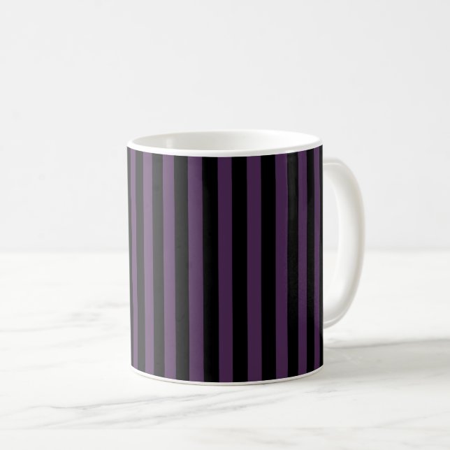 Mug Bandes violettes foncées et noires (Devant droit)
