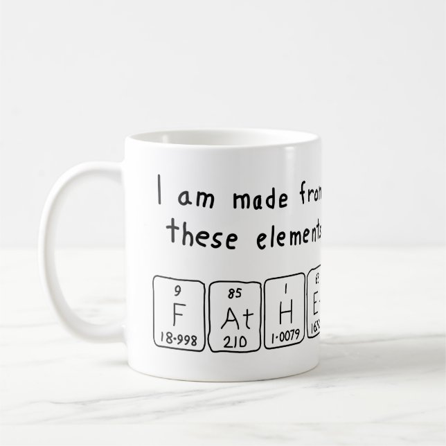Mug Bang de nom de table périodique père (Gauche)