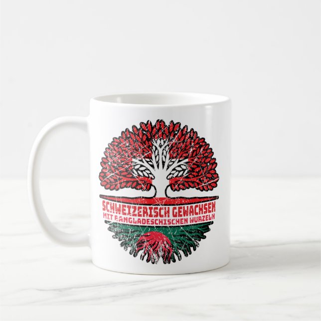 Mug Bangladesh Schweizer Schweiz Baum (Gauche)