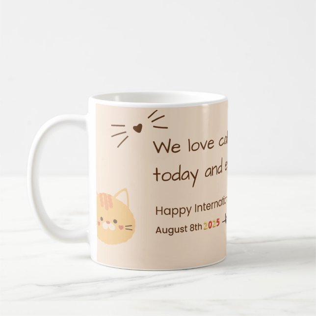 Mug Bannière de la Journée internationale du chat 2025 (Gauche)
