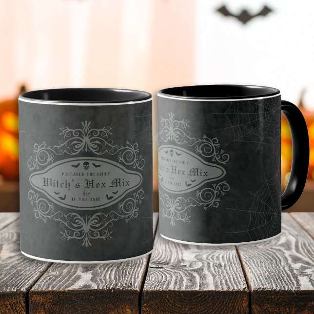 Mug Bannière décorative foncée Chauve-souris crâne Hal (Créateur téléchargé)