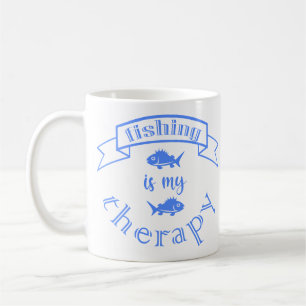 Mug Bannière ruban La pêche est ma thérapie