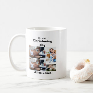 Mug Baptême Personnalisé 4 Photo Collage