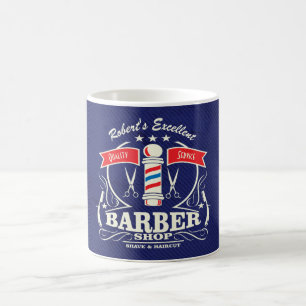 Mug Barbier Vintage rétro personnalisé Styliste roug