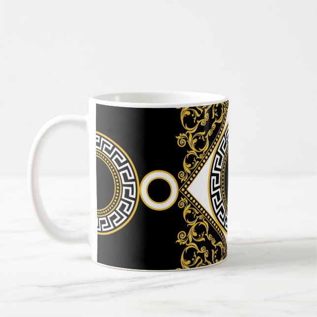 Mug Baroque d'or : frontière noire grecque (Gauche)