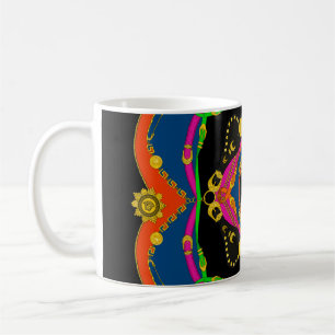 Mug baroque doré, motif de chaîne et ceinture