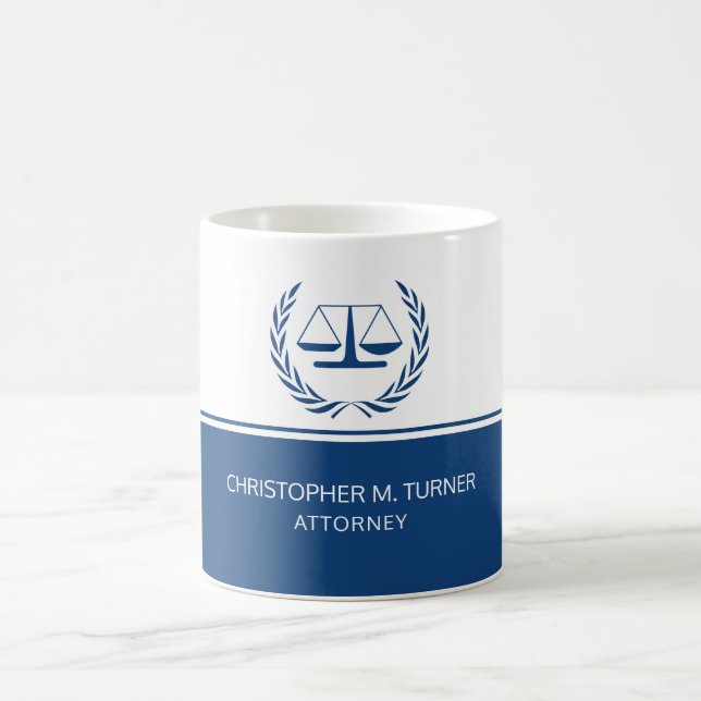 Mug Barre bleue du café du procureur de la justice (Centre)