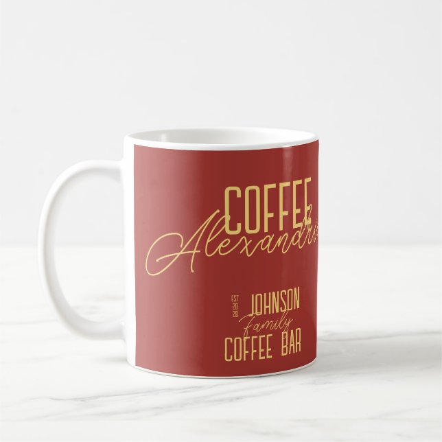 Mug Barre de café personnalisée Typographie rustique (Gauche)