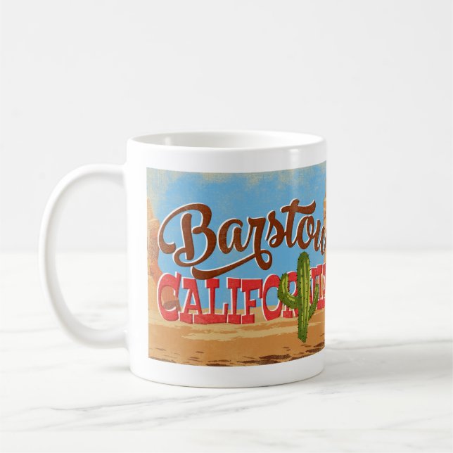 Mug Barstow California Cartoon Desert Retro Travel (Gauche)
