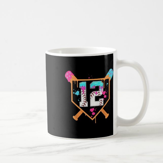 Mug Baseball 12th Birthday Boy Ice Cream Drip 12 Year  (Droite)