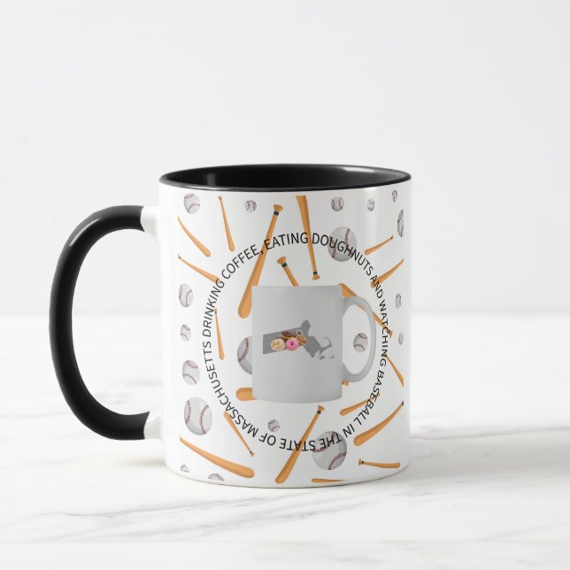 Mug Baseball, coffee and donuts in Massachusetts  (Gauche)