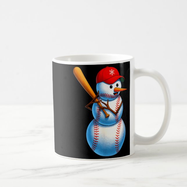 Mug Baseball Snowman Merry Christmas Xmas Pajamas Men  (Droite)