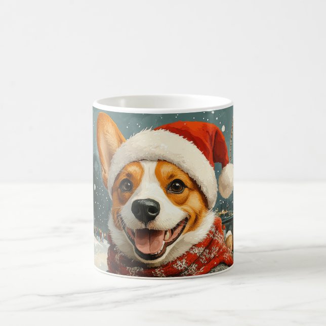 Mug Basenji Dog Roller Dessous de verre Noël (Centre)