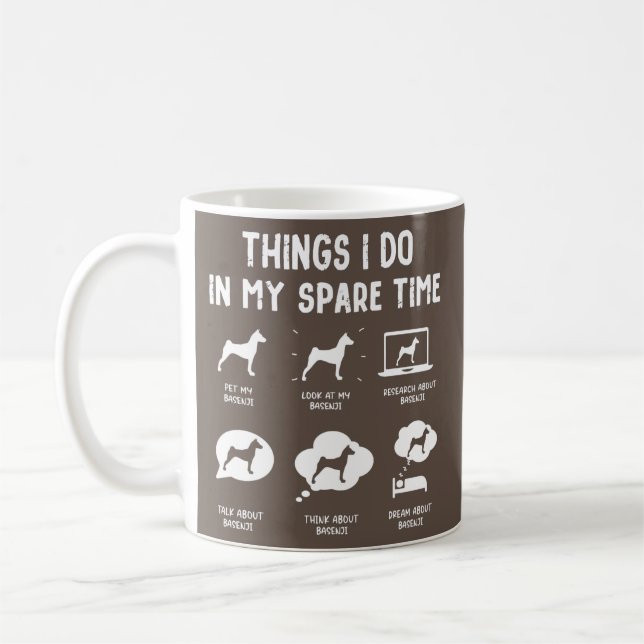 Mug Basenji Things Do Spare Time Funny Dog Mom Dad  (Gauche)