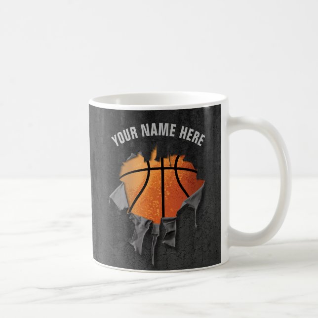 Mug Basket-ball déchiqueté (personnalisé) (Droite)