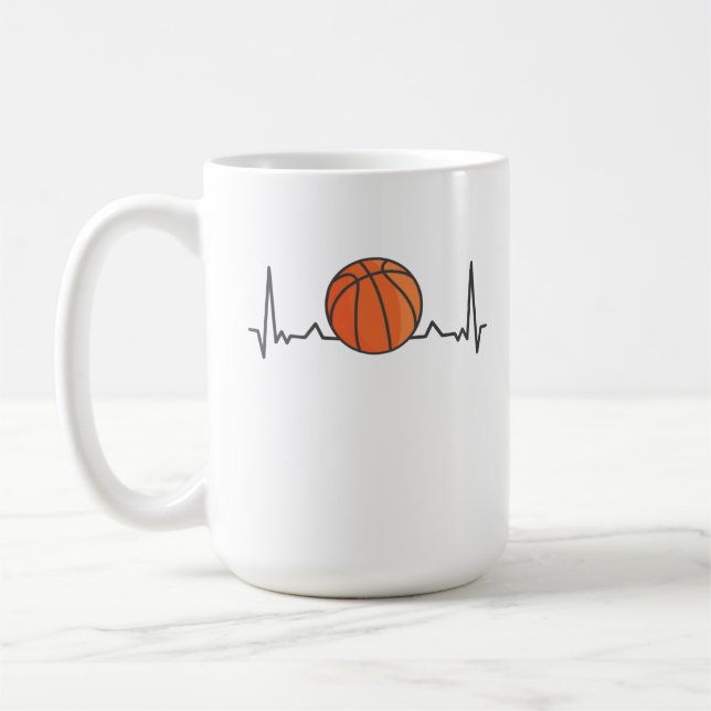 Mug Basket-ball Heartbeat cadeaux sportifs (Gauche)