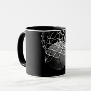Mug Basket-ball noir et blanc