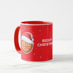 Mug Basket Ball Red Santa Hat Joyeux Noël