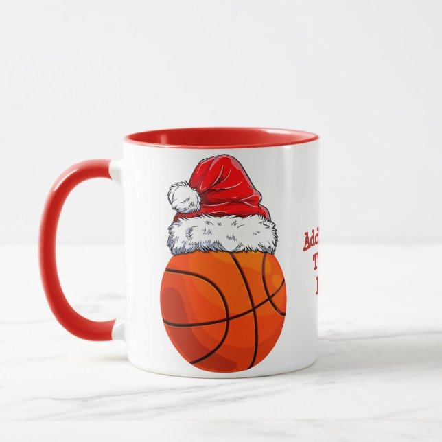Mug Basket-ball Santa Hat Noël fête (Gauche)