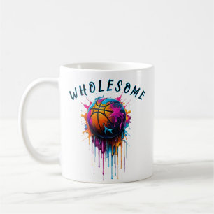 Mug Basketball Arc-en-ciel Dégoulinant de Peinture Spo