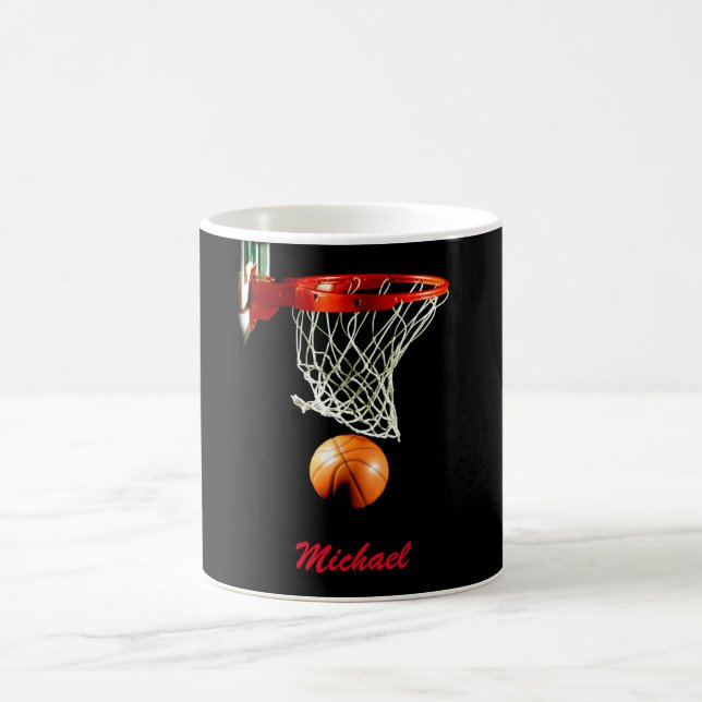 Mug Basketball Armoire Votre Nom Rouge Noir (Centre)