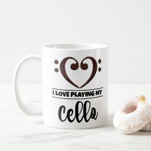 Mug Bass Clef Coeur J'Aime Jouer Mon Cello
