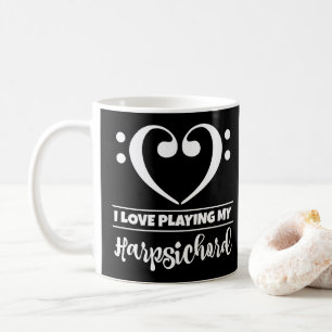 Mug Bass Clef Coeur J'Aime Jouer Mon Harpsichord