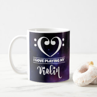Mug Bass Clef Coeur pourpre Nebula Love Violon